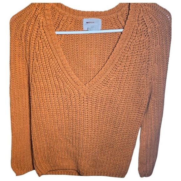 M. Patmos Mercerised Orange Textured Pullover Crewneck Sweater SizeSmall Luxury - Picture 1 of 5